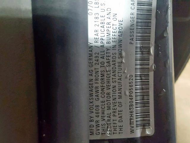 WVWRH63B04P056520 - 2004 VOLKSWAGEN PASSAT GLX 蓝色 照片 10