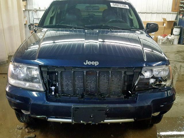 1J4GW48SX4C119943 - 2004 JEEP GRAND CHER BLUE photo 9