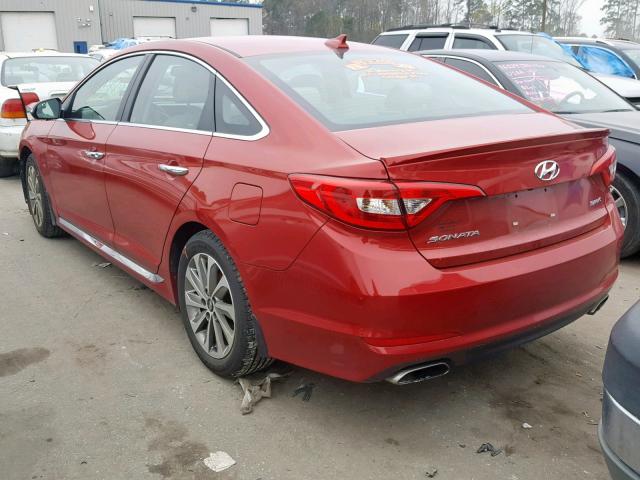 5NPE34AF7HH593071 - 2017 HYUNDAI SONATA SPO RED photo 3