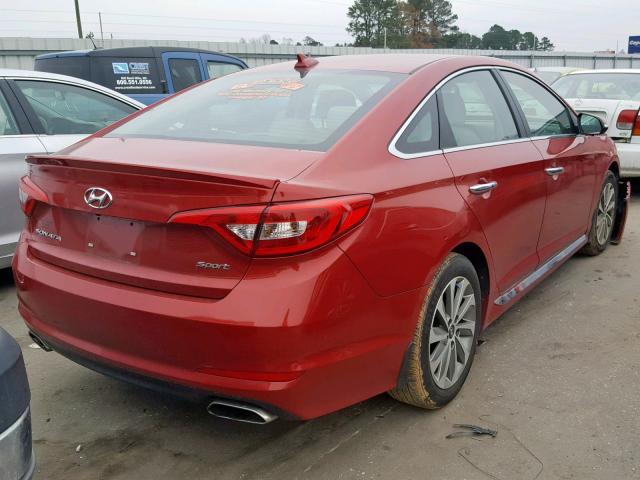 5NPE34AF7HH593071 - 2017 HYUNDAI SONATA SPO RED photo 4