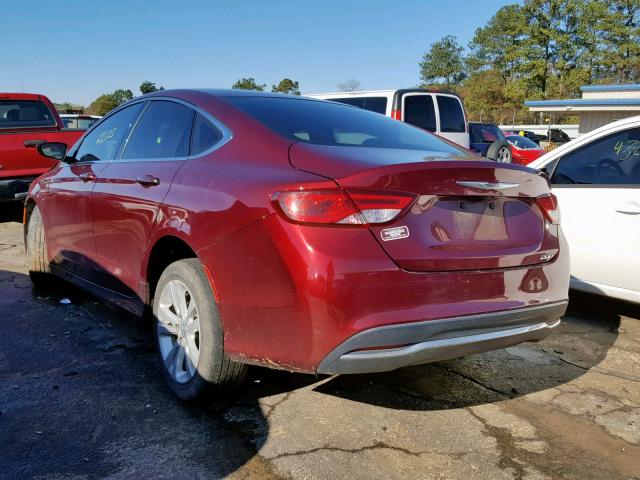 1C3CCCAB5GN168952 - 2016 CHRYSLER 200 LIMITE BURGUNDY photo 3