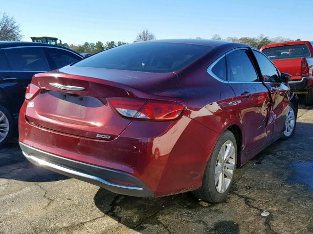 1C3CCCAB5GN168952 - 2016 CHRYSLER 200 LIMITE BURGUNDY photo 4