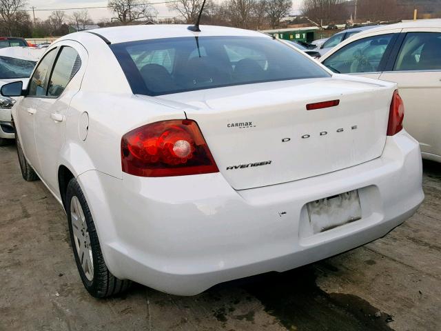 1B3BD4FB3BN616649 - 2011 DODGE AVENGER EX WHITE photo 3