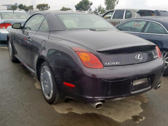 JTHFN48Y920033979 - 2002 LEXUS SC 430 MAROON photo 3