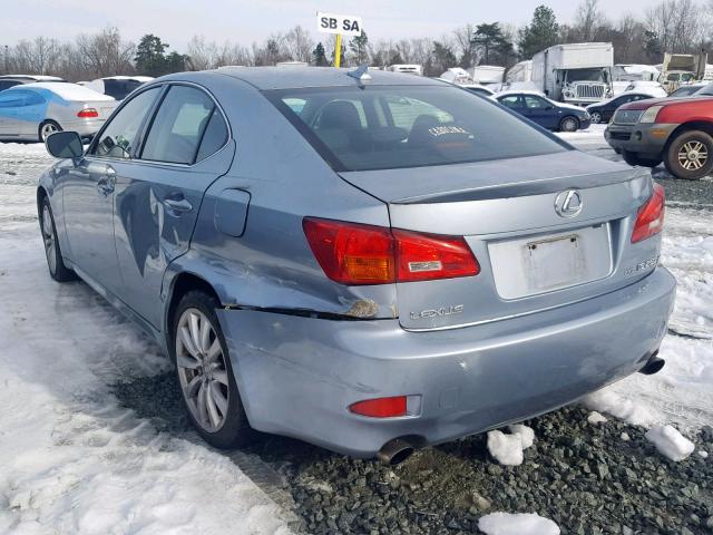 JTHCK262672012548 - 2007 LEXUS IS 250 BLUE photo 3