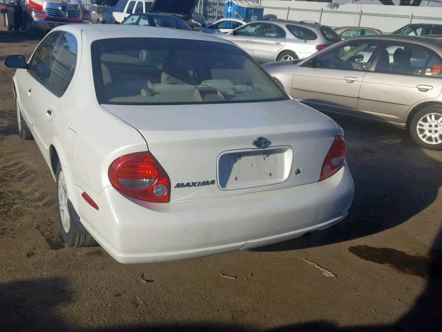 JN1CA31D31T823330 - 2001 NISSAN MAXIMA GXE WHITE photo 3