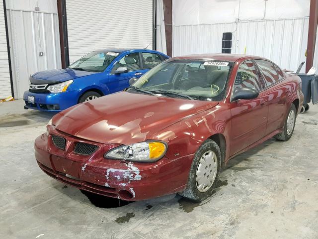 1G2NE52E85M221184 - 2005 PONTIAC GRAND AM S MAROON photo 2