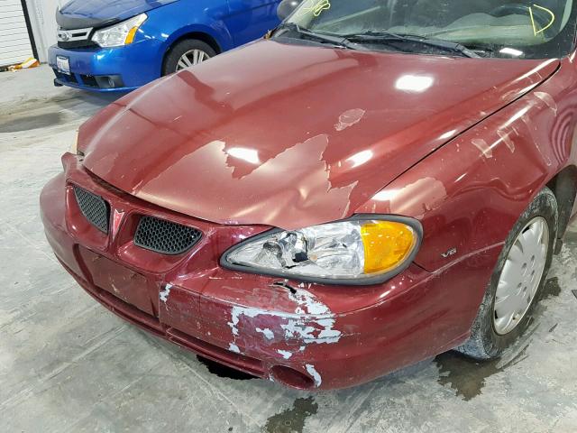 1G2NE52E85M221184 - 2005 PONTIAC GRAND AM S MAROON photo 9