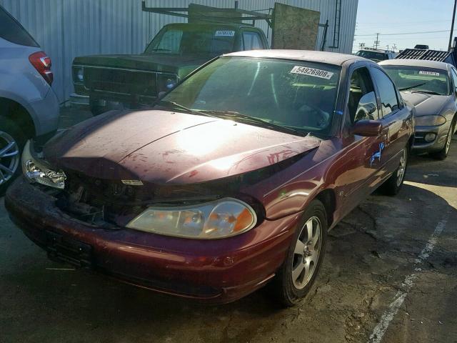 1MEFM66L0WK640109 - 1998 MERCURY MYSTIQUE L RED photo 2