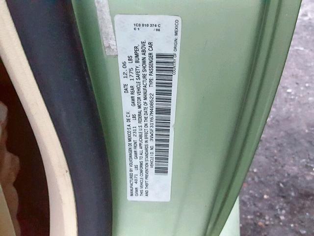 3VWSF31Y67M408522 - 2007 VOLKSWAGEN NEW BEETLE Yaşıl foto 10