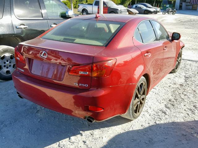 JTHBK262875030723 - 2007 LEXUS IS 250 RED photo 4