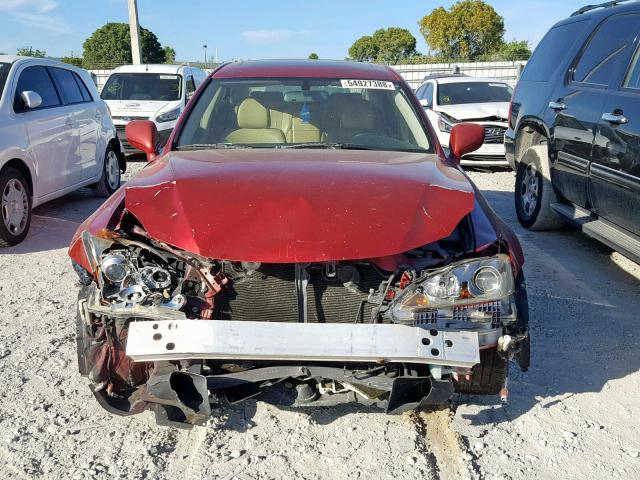 JTHBK262875030723 - 2007 LEXUS IS 250 RED photo 9