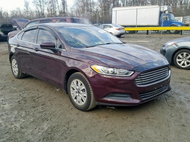 3FA6P0G73DR316948 - 2013 FORD FUSION S BURGUNDY photo 1