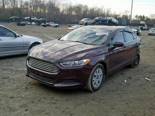 3FA6P0G73DR316948 - 2013 FORD FUSION S BURGUNDY photo 2