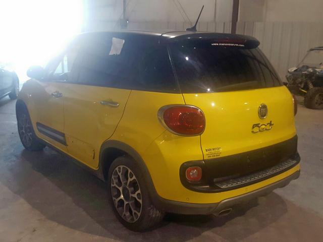 ZFBCFADH7EZ023492 - 2014 FIAT 500L TREKK YELLOW photo 3