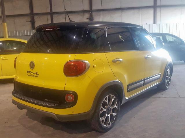 ZFBCFADH7EZ023492 - 2014 FIAT 500L TREKK YELLOW photo 4