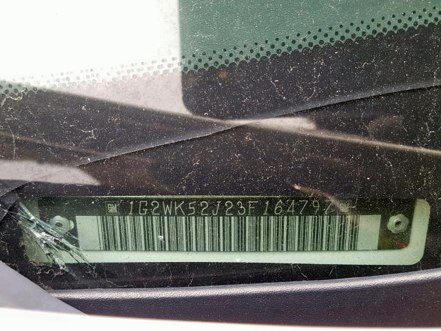 1G2WK52J23F164797 - 2003 PONTIAC GRAND PRIX თეთრი ფოტო 10