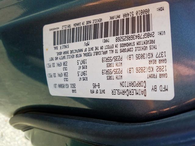 2A8GF78436R625268 - 2006 CHRYSLER PACIFICA L CHARCOAL photo 10