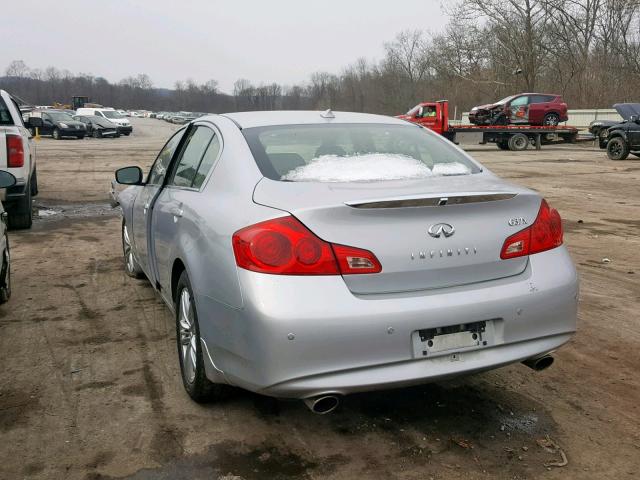 JN1CV6AR5DM359344 - 2013 INFINITI G37 SILVER photo 3