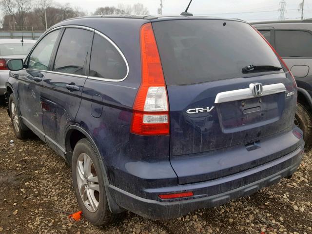 5J6RE4H7XBL061790 - 2011 HONDA CR-V EXL BLUE photo 3