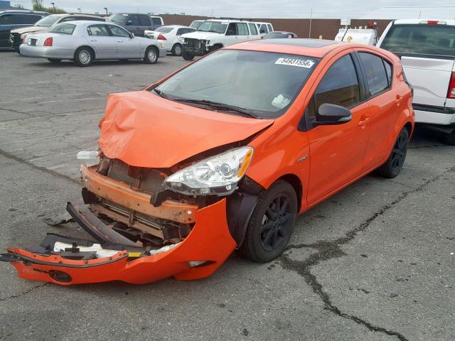 JTDKDTB34C1022376 - 2012 TOYOTA PRIUS C ORANGE photo 2