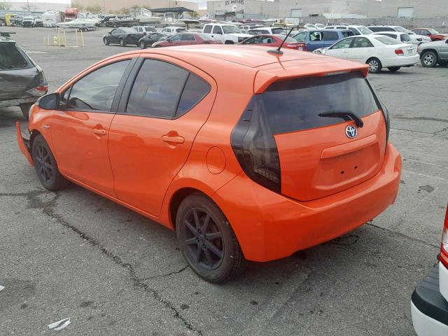 JTDKDTB34C1022376 - 2012 TOYOTA PRIUS C ORANGE photo 3