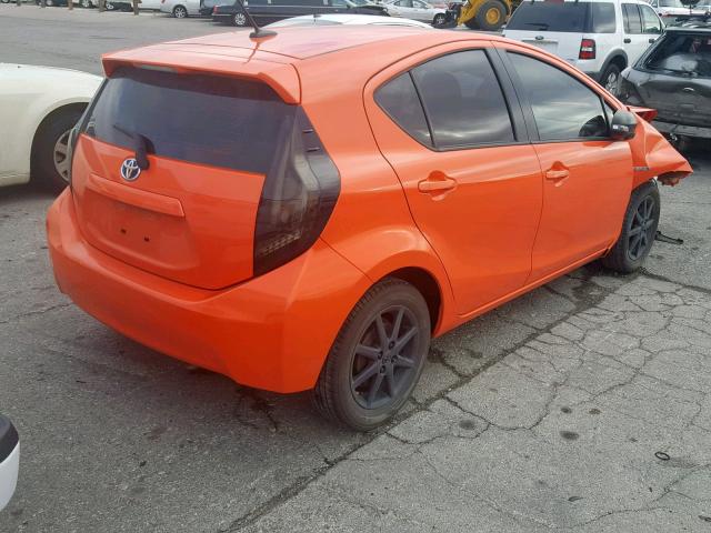 JTDKDTB34C1022376 - 2012 TOYOTA PRIUS C ORANGE photo 4