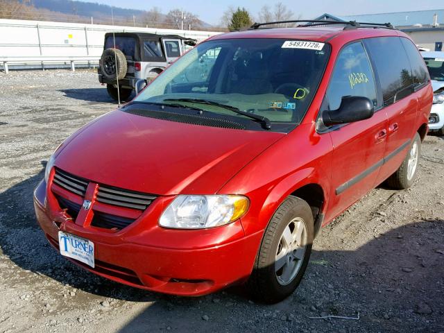 1D4GP45R96B571933 - 2006 DODGE CARAVAN SX RED photo 2