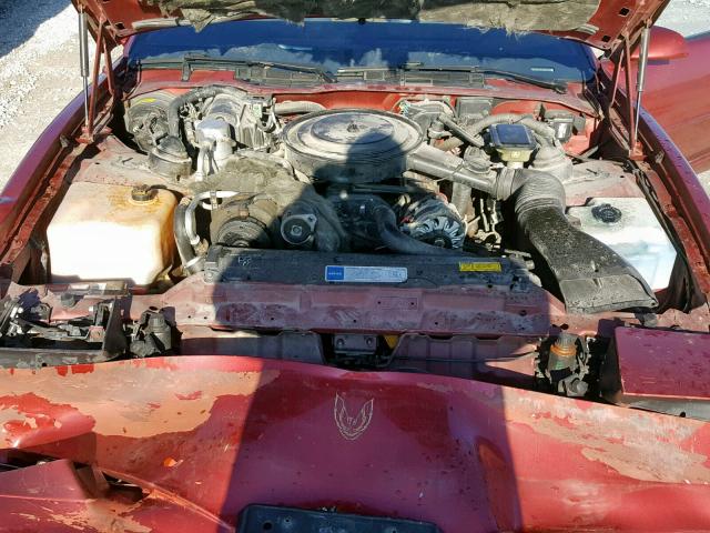 1G2FS23E0ML229438 - 1991 PONTIAC FIREBIRD B RED photo 7