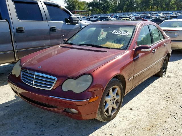 WDBRF61J72F198932 - 2002 MERCEDES-BENZ C 240 BURGUNDY photo 2