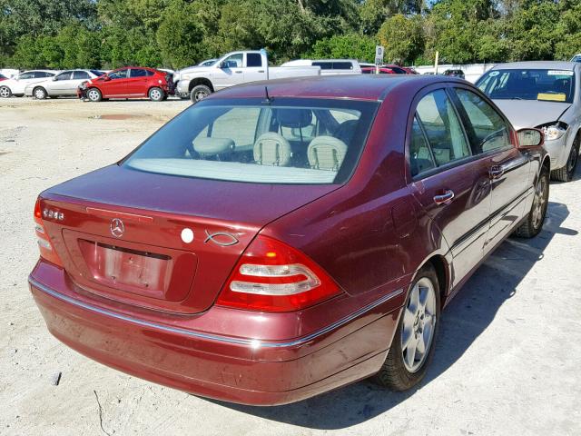 WDBRF61J72F198932 - 2002 MERCEDES-BENZ C 240 BURGUNDY photo 4