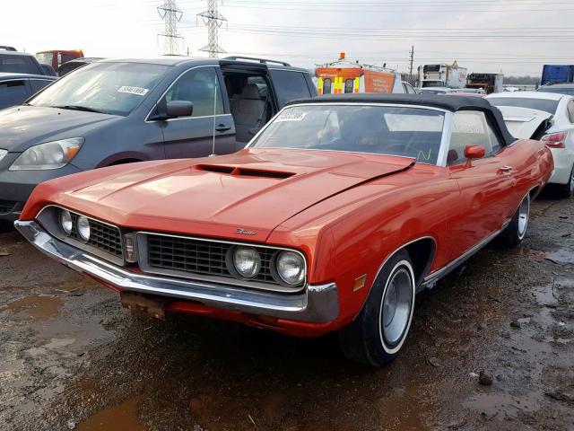1H37F128707 - 1971 FORD TORINO GT RED photo 2