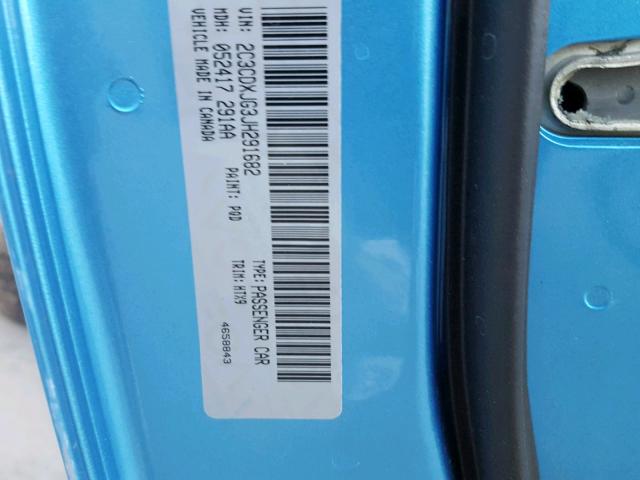 2C3CDXJG3JH291682 - 2018 DODGE CHARGER GT BLUE photo 10