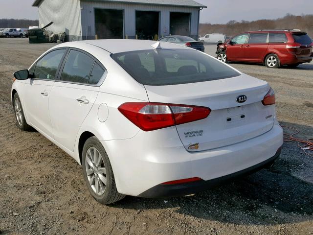 KNAFX4A80E5053080 - 2014 KIA FORTE EX WHITE photo 3