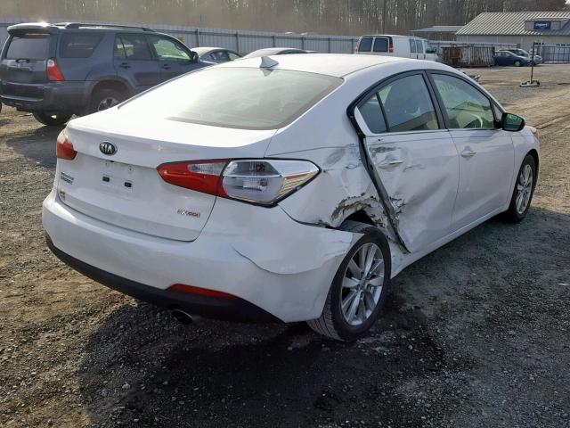 KNAFX4A80E5053080 - 2014 KIA FORTE EX WHITE photo 4