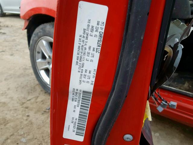 2B3KA33V79H507034 - 2009 DODGE CHARGER SX RED photo 10