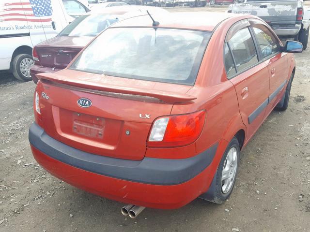 KNADE123886298190 - 2008 KIA RIO BASE RED photo 4