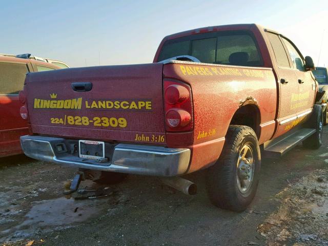 1D7KS28A47J592492 - 2007 DODGE RAM 2500 S RED photo 4