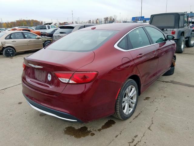 1C3CCCAB5FN669516 - 2015 CHRYSLER 200 LIMITE BURGUNDY photo 4