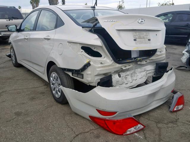 KMHCT4AEXGU067483 - 2016 HYUNDAI ACCENT SE WHITE photo 3