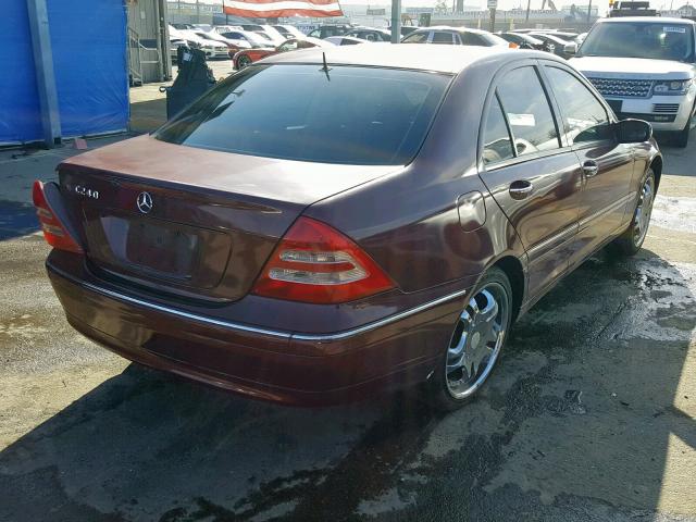 WDBRF61JX2F217053 - 2002 MERCEDES-BENZ C 240 MAROON photo 4