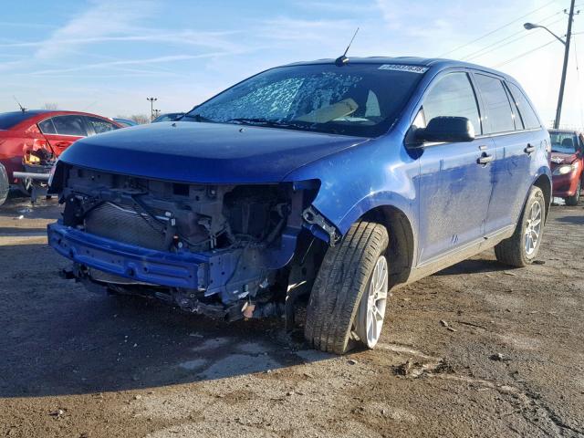 2FMDK3GC0DBE37302 - 2013 FORD EDGE SE BLUE photo 2