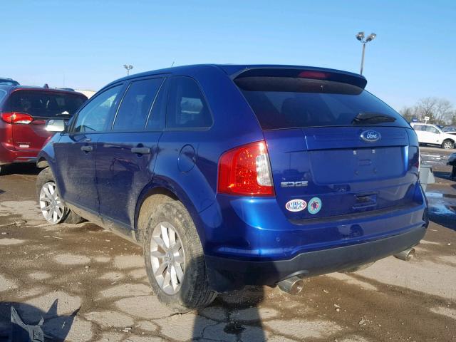 2FMDK3GC0DBE37302 - 2013 FORD EDGE SE BLUE photo 3