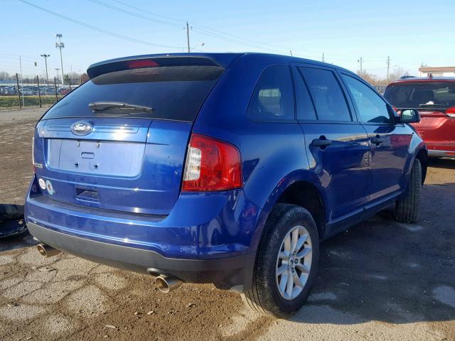 2FMDK3GC0DBE37302 - 2013 FORD EDGE SE BLUE photo 4