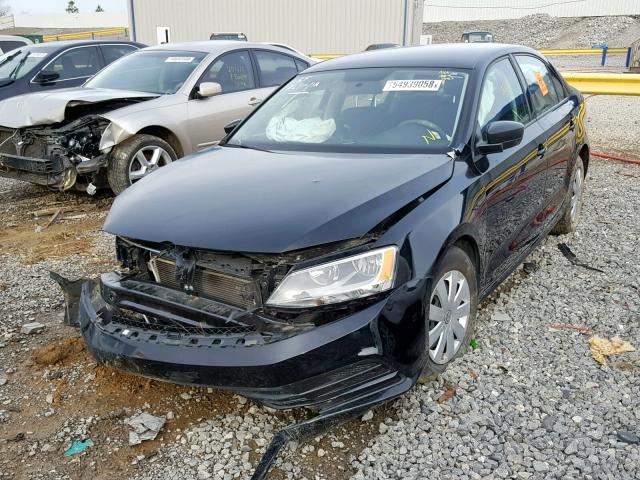 3VW2K7AJ1FM256184 - 2015 VOLKSWAGEN JETTA BASE BLACK photo 2