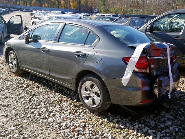 19XFB2F57FE253948 - 2015 HONDA CIVIC LX GRAY photo 3