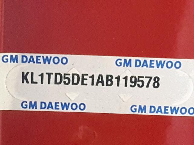 KL1TD5DE1AB119578 - 2010 CHEVROLET AVEO LS BURGUNDY photo 10