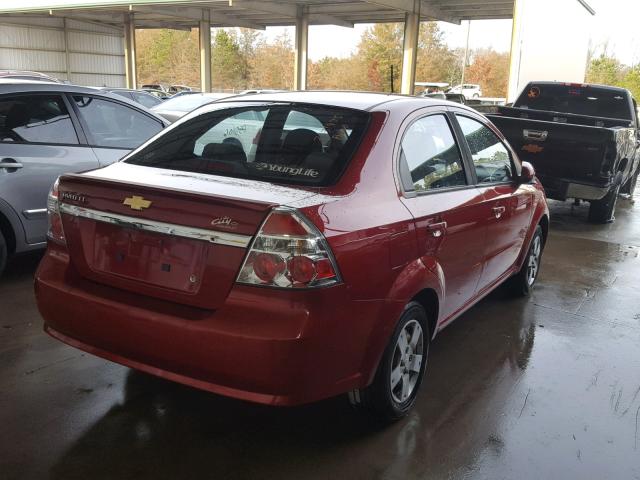 KL1TD5DE1AB119578 - 2010 CHEVROLET AVEO LS BURGUNDY photo 4