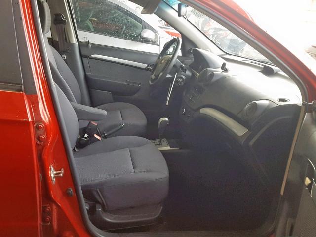 KL1TD5DE1AB119578 - 2010 CHEVROLET AVEO LS BURGUNDY photo 5
