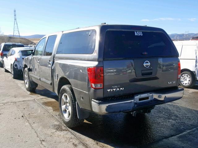 1N6AA07B44N502072 - 2004 NISSAN TITAN XE GRAY photo 3